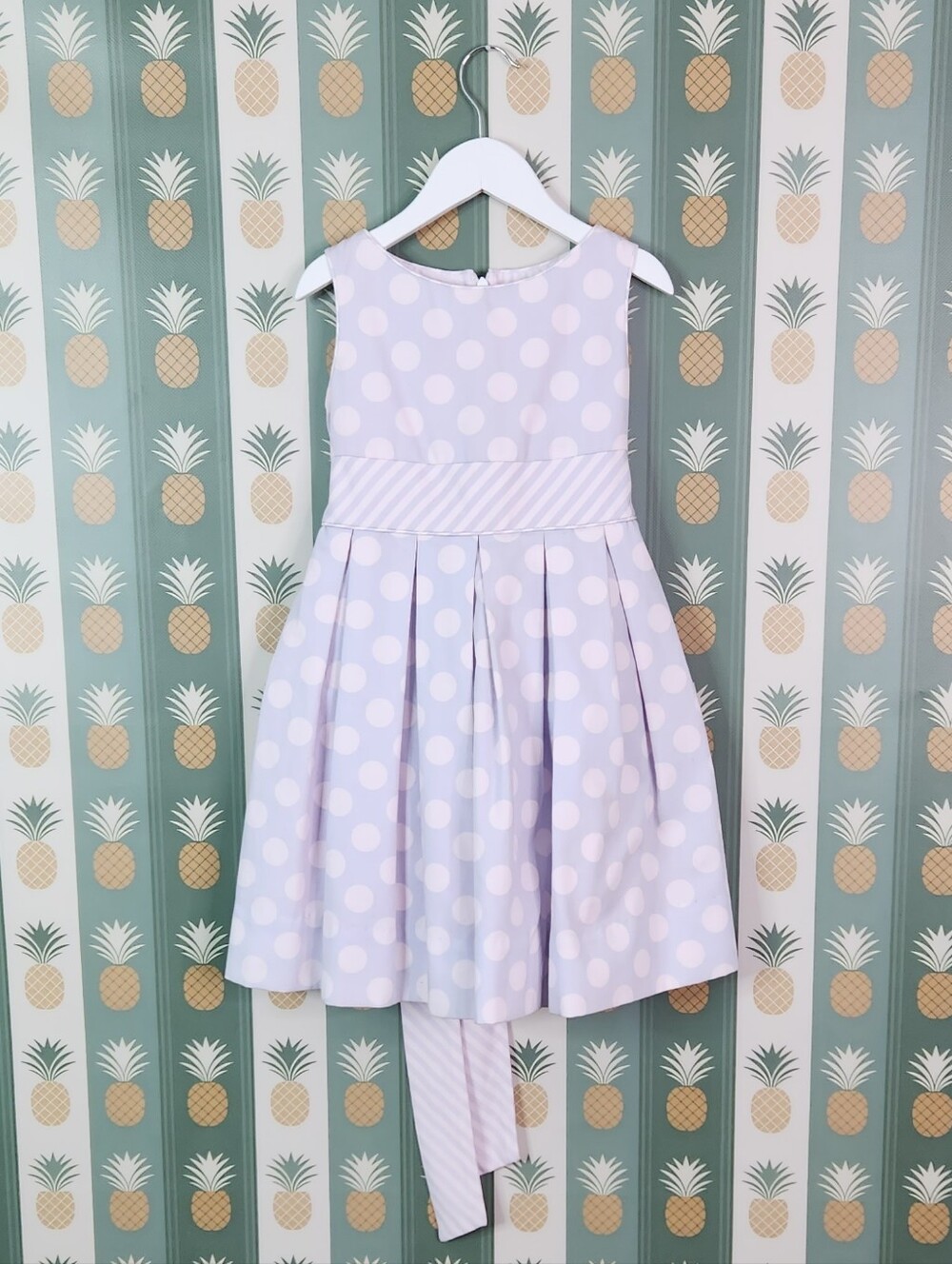 Anavini Girls' Polka Dot Party Dress - Light Lavender